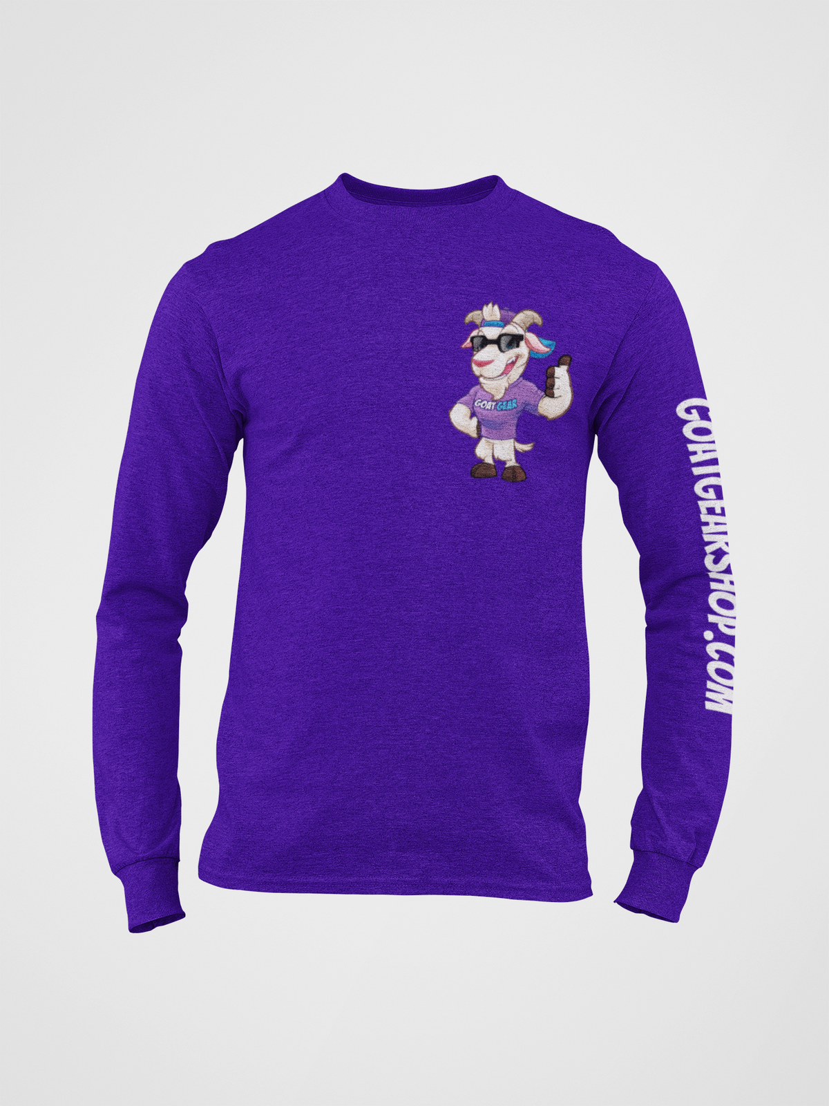 GOAT GEAR Long Sleeve T-shirt- Purple Goat Sleeve