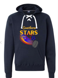 Load image into Gallery viewer, Shakopee Southern Stars Sport Lace Up Hoodie w/ full front logo
