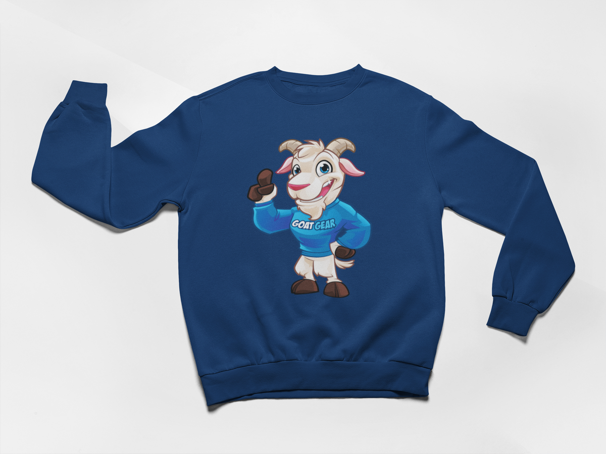 GOAT GEAR Crewneck Sweatshirts- Blue Goat