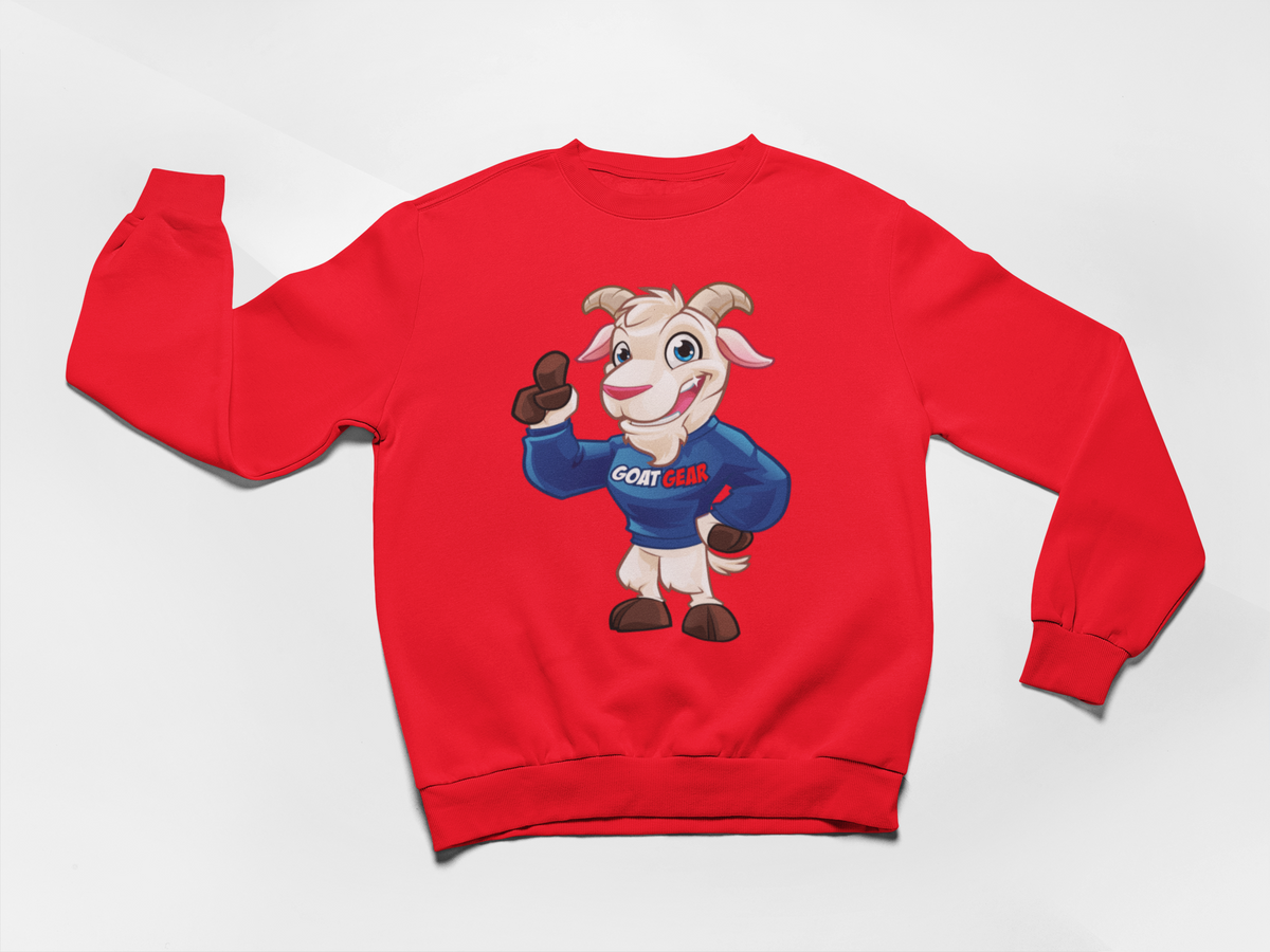 GOAT GEAR Crewneck Sweatshirt- Red & Navy goat