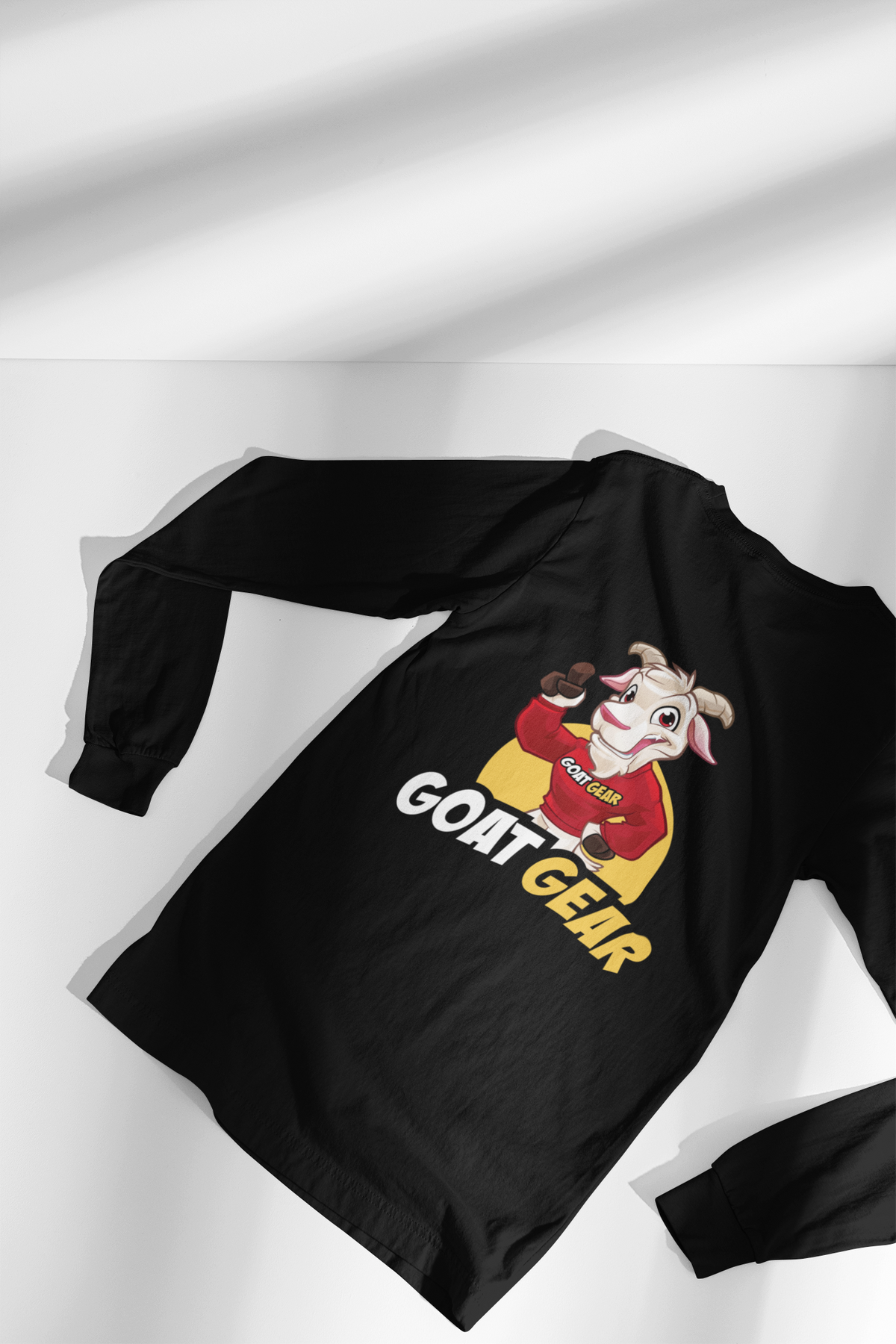 GOAT GEAR Long Sleeve T-shirt- Red & Gold goat