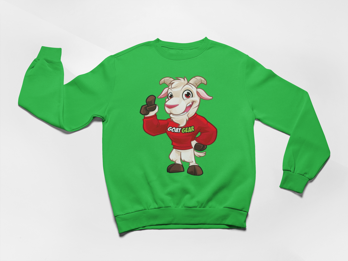 GOAT GEAR Crewneck Sweatshirt- Red & Green goat