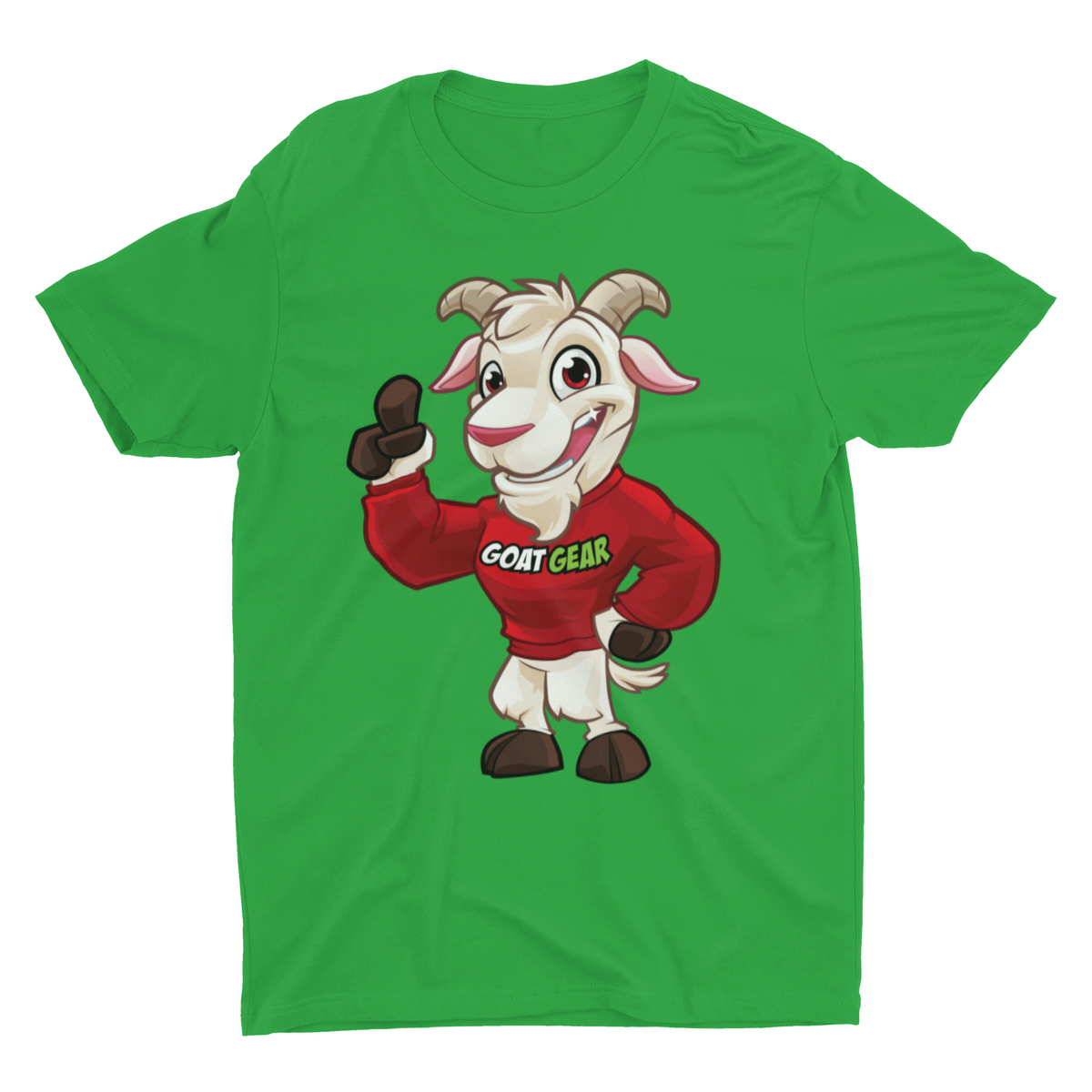 GOAT GEAR Short Sleeve T-shirt- Red & Green goat