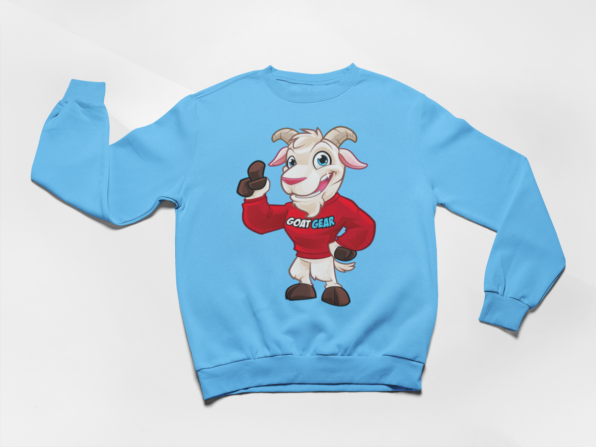 GOAT GEAR Crewneck Sweatshirt- Red & Blue goat