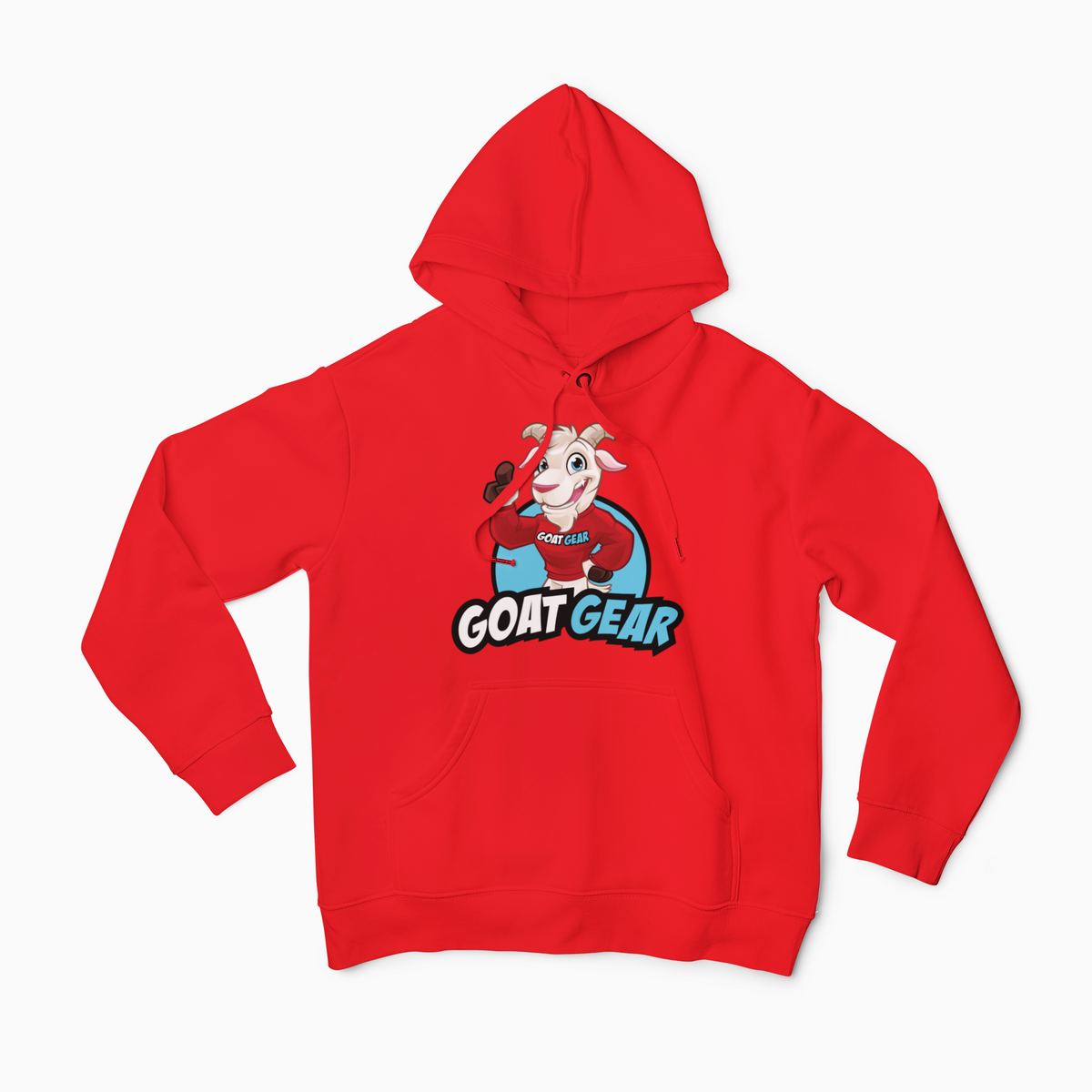 GOAT GEAR Hoodie Sweatshirt- Red & Light Blue goat